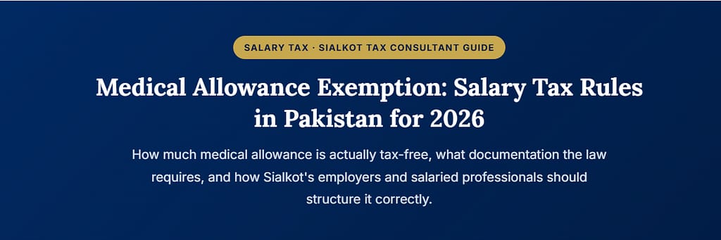 Medical Allowance Exemption Salary Tax Pakistan 2026 – Sialkot payroll guide