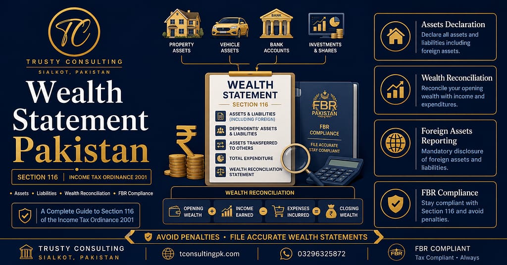 Wealth statement Pakistan Section 116 guide – Trusty Consulting Sialkot